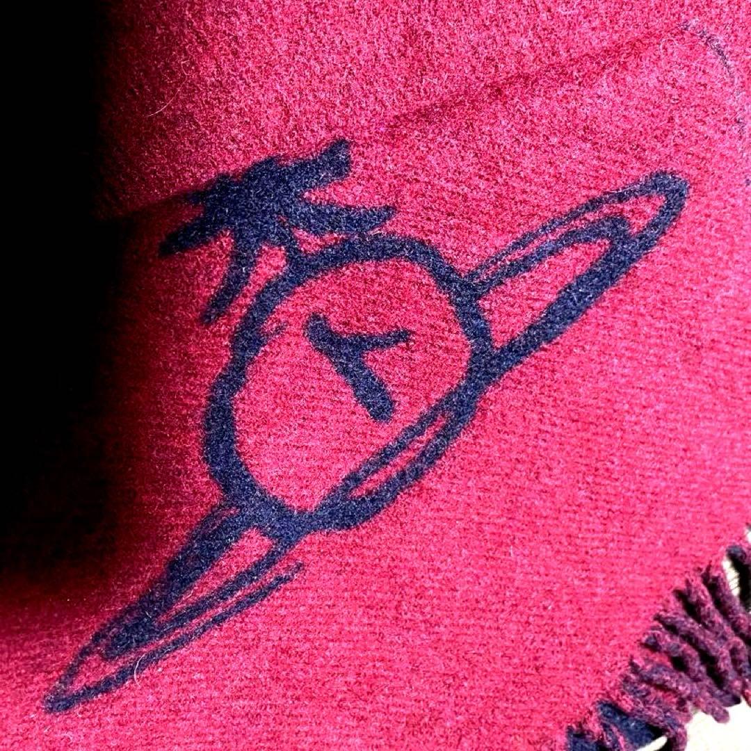 ヴィヴィアンウエストウッド リバーシブル マフラー オーブ ネイビー ボルドー