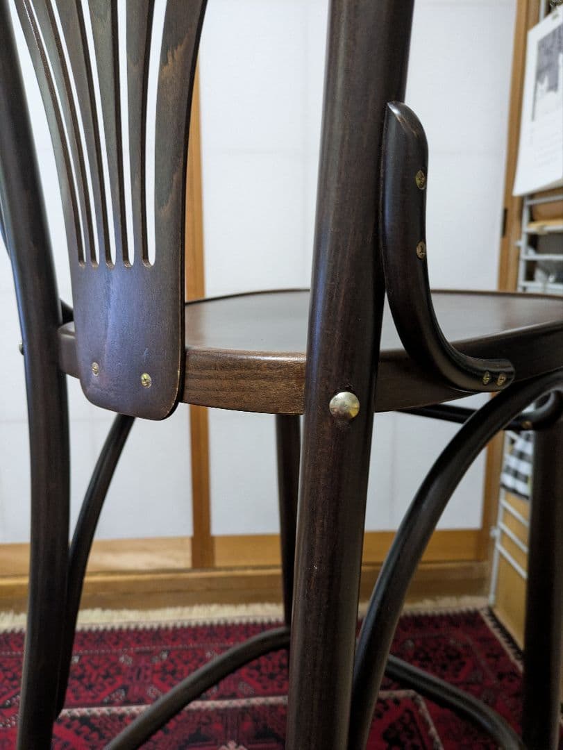 hayu！ダークブラウン 木製バースツール