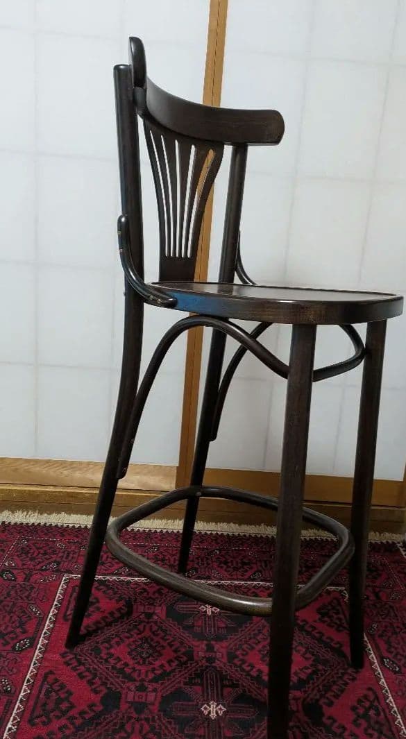 hayu！ダークブラウン 木製バースツール