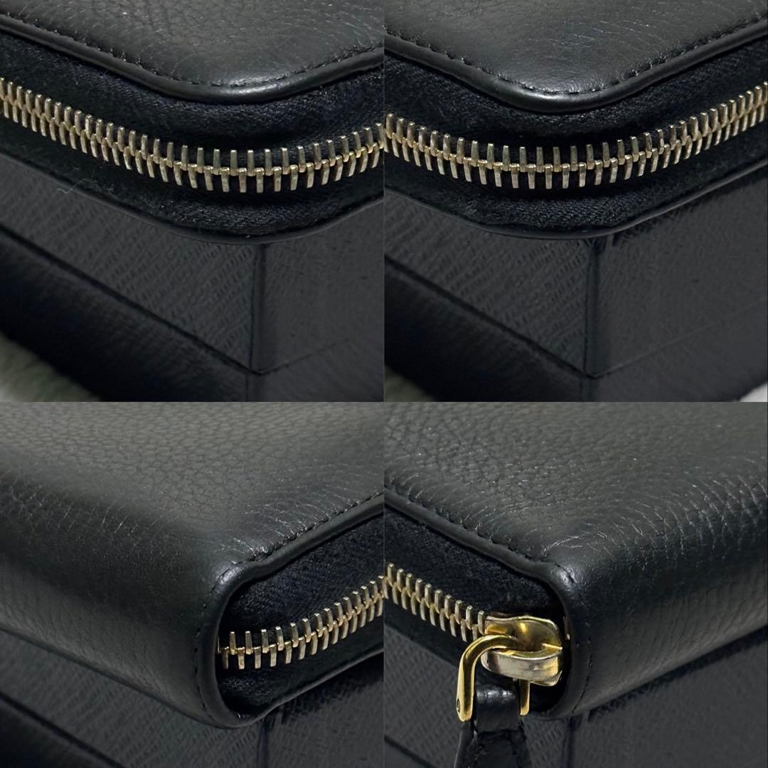 PRADA プラダ　長財布　ラウンドファスナー　シボ革　ゴールドロゴ