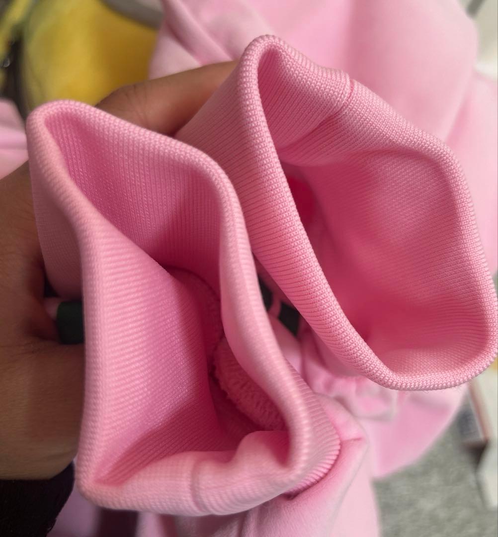 当日発送♡ アディダス ベロア　ピンクジャージ 緑ストライプ