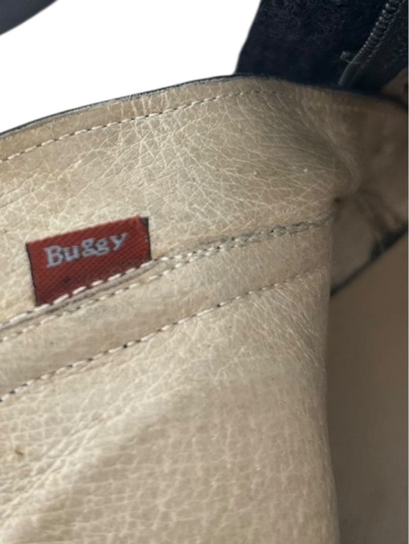 00s/y2kサイドジップレザー　【archive】黒 エンジニアブーツブラック