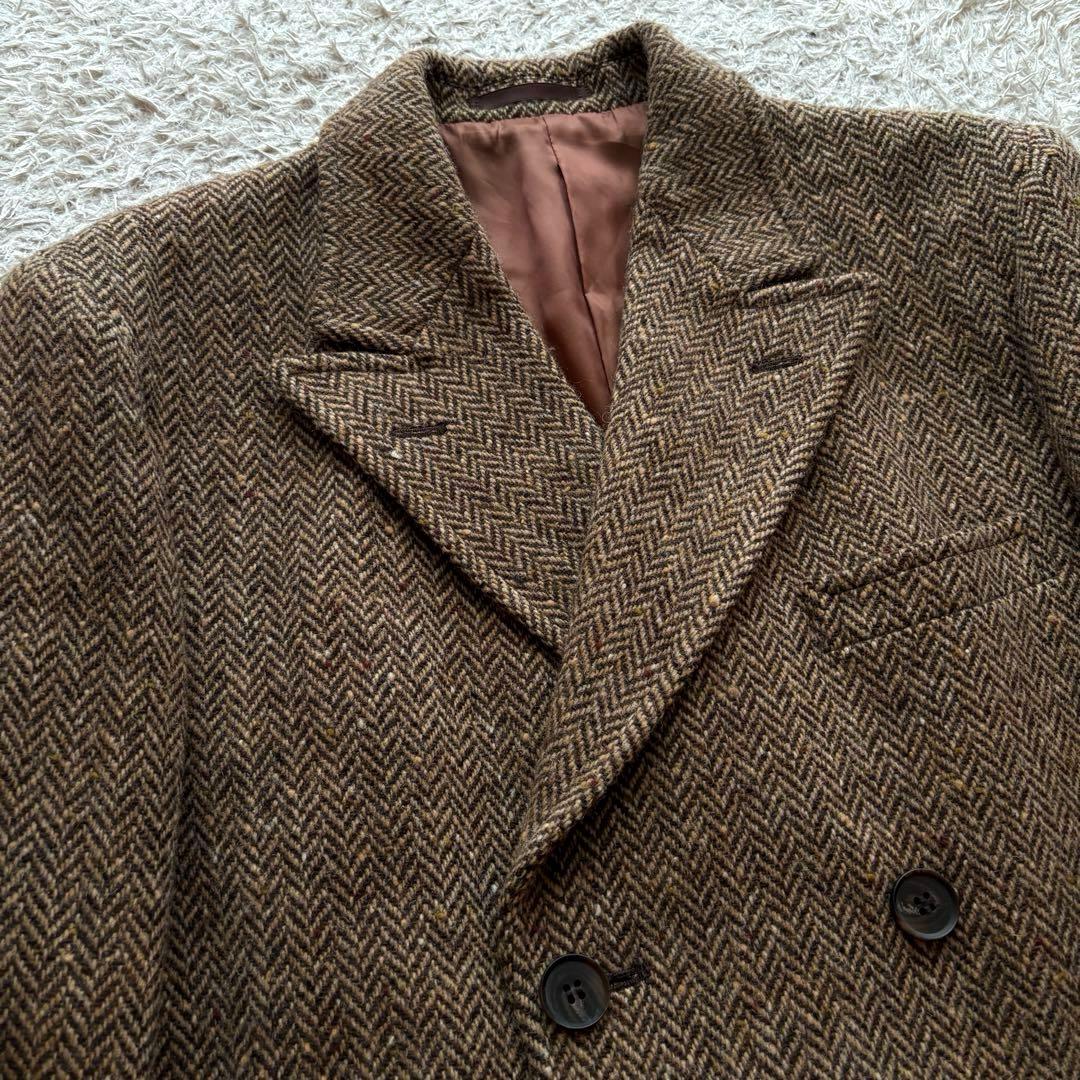 ★希少 Lサイズ★ NEWYORKER ロングチェスター ヘリンボーン ツイード