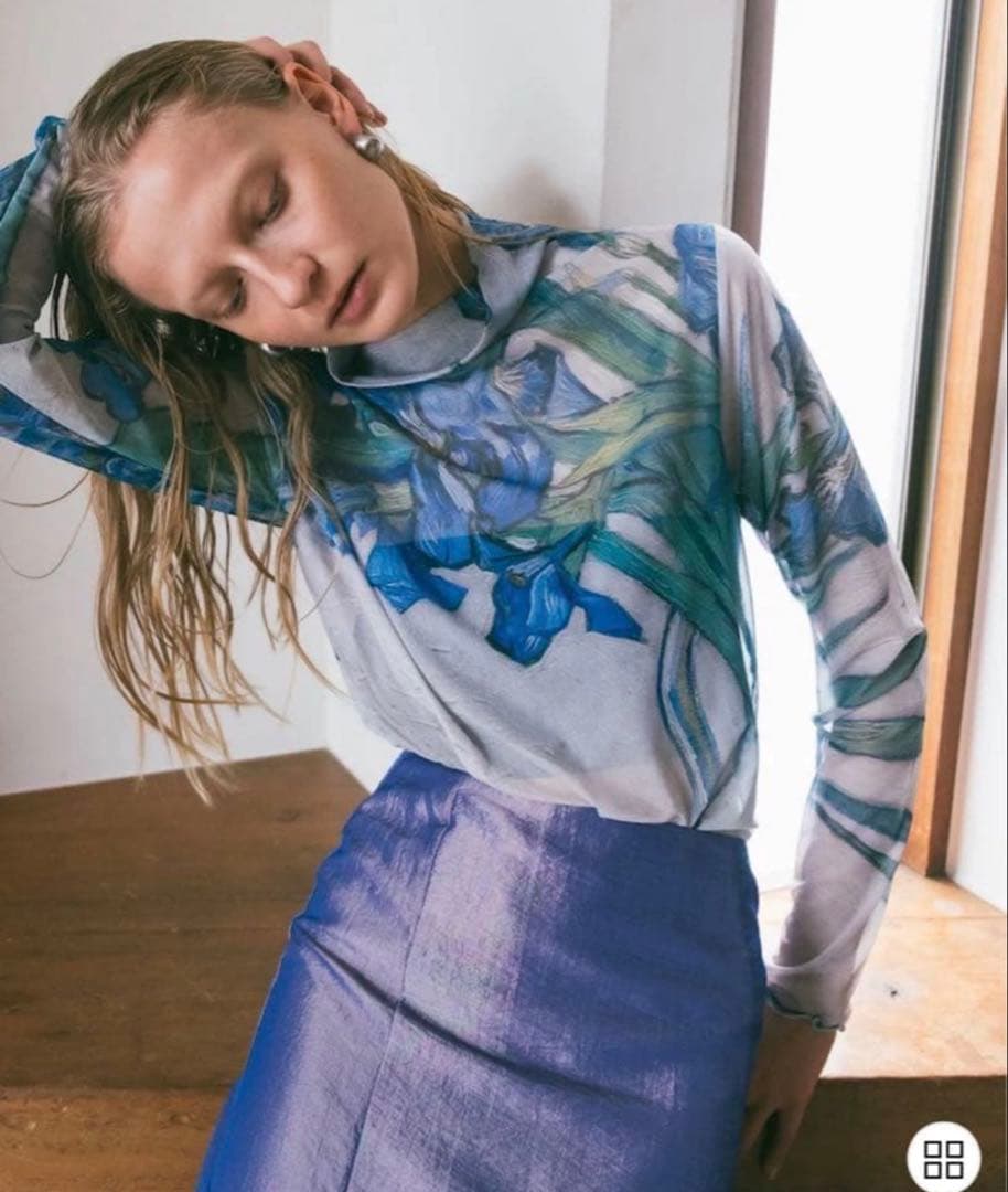 【美品】sahara High Neck Sheer Top 03Irises