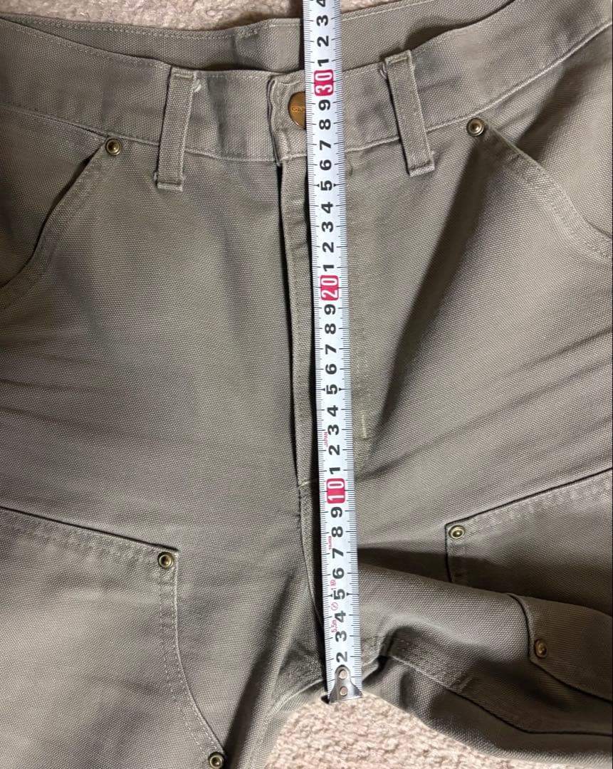 90年代 Carhartt 28×32 ダブルニー ペインターパンツ カーキ