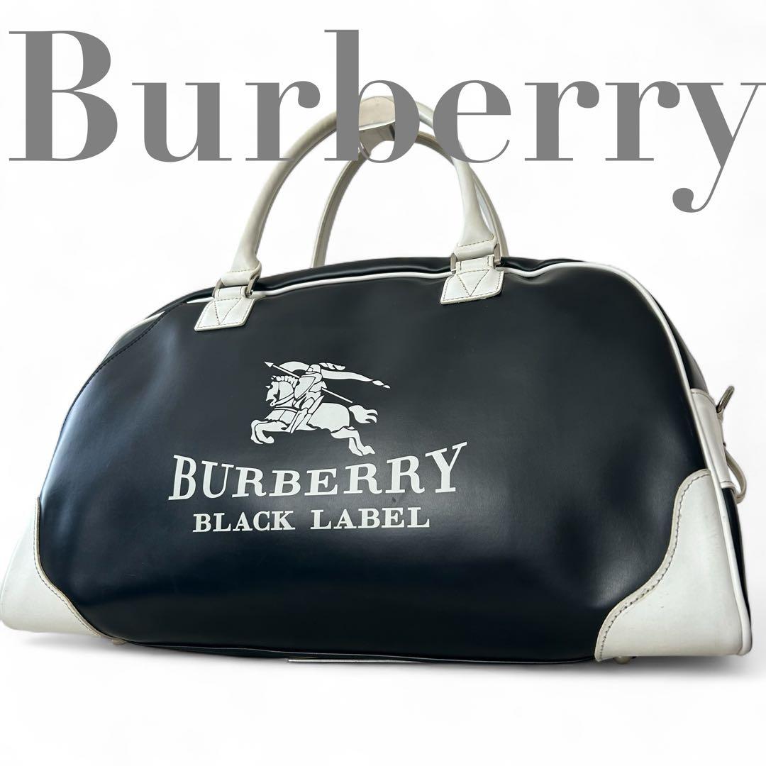 ✨希少✨ Burberry Black Label デカロゴ ボストンバッグ
