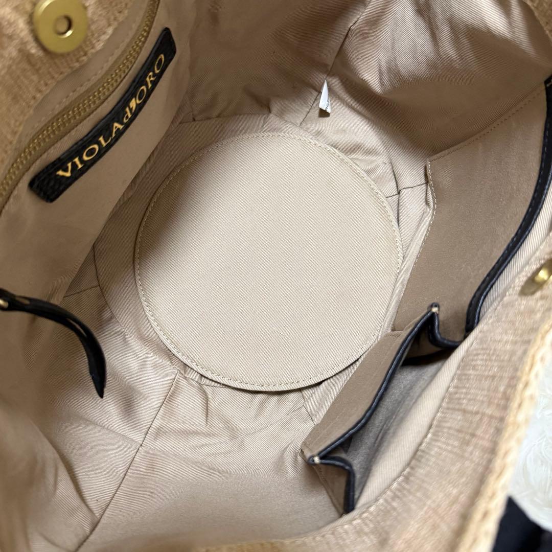 ヴィオラドーロ SANDRO かごバッグ ラフィア ベージュ V-8087