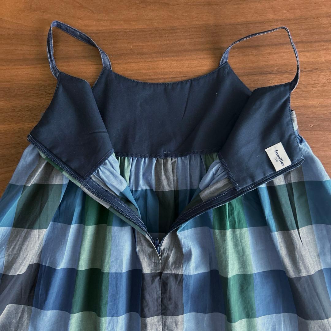 ファミリア　チェック柄ワンピース　テリア　現行品　110