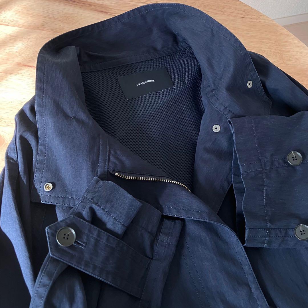 【2025SS】FRAMeWORK 撥水テントラインコート 春アウター 紺