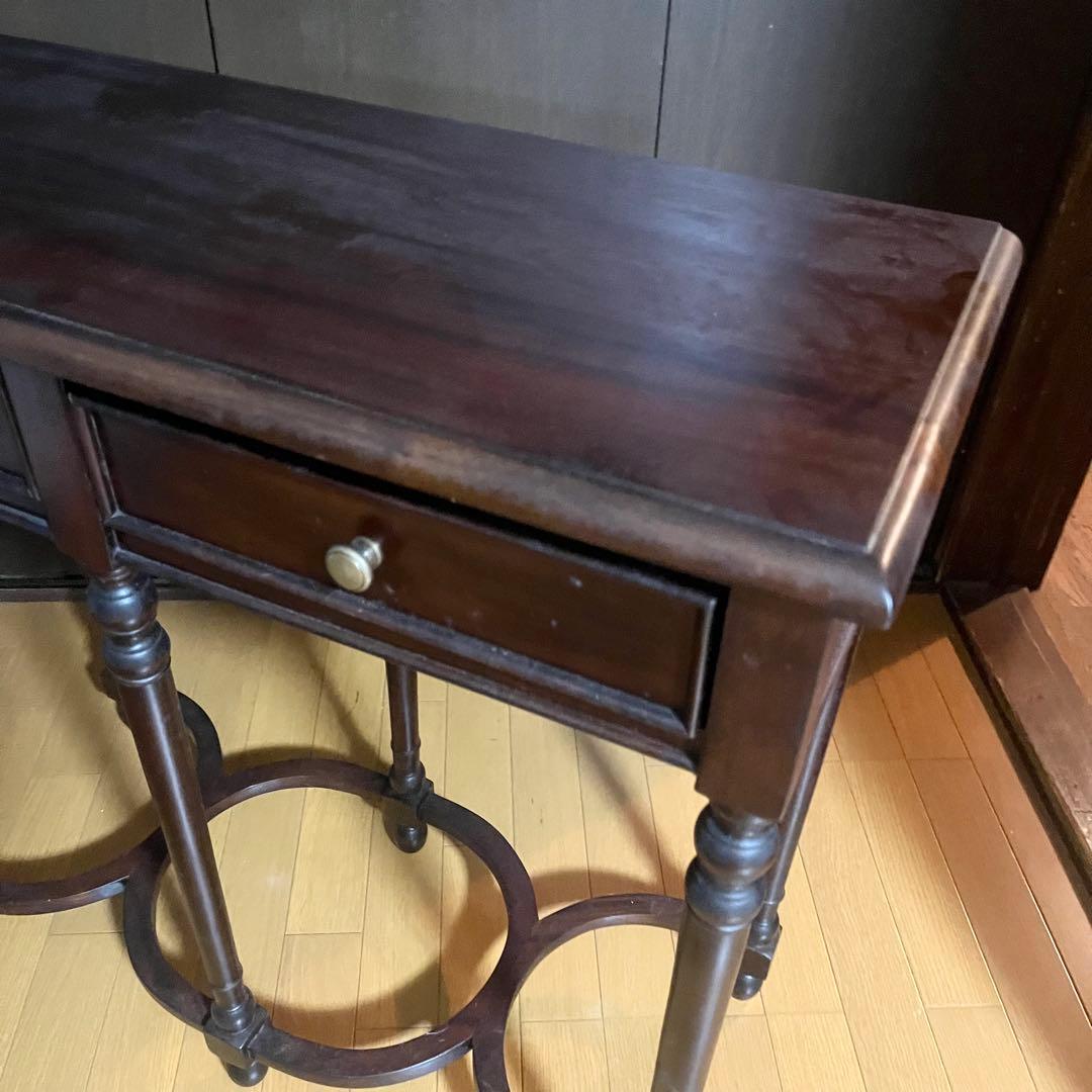 アンティーク家具調 コンソールテーブル アンティーク 飾り台 引出し付 英国家具