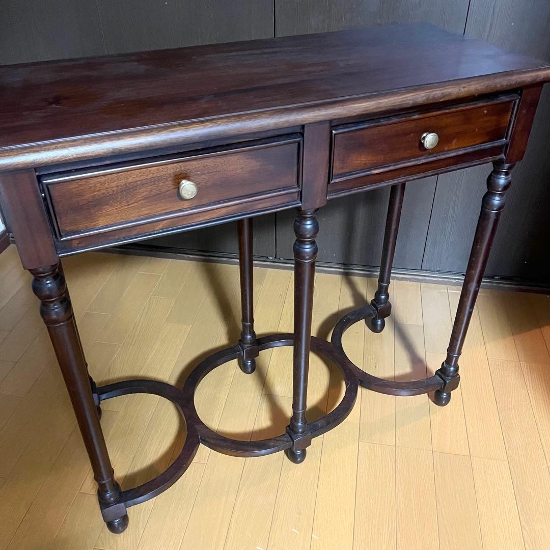 アンティーク家具調 コンソールテーブル アンティーク 飾り台 引出し付 英国家具