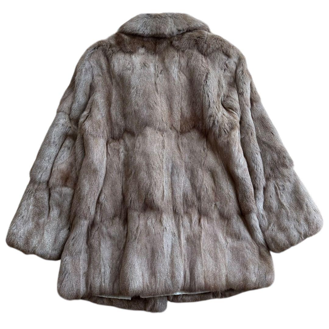 【美品】EMBA エンバ ロシアンリス ロリス 毛皮コート 11号 ベージュ系