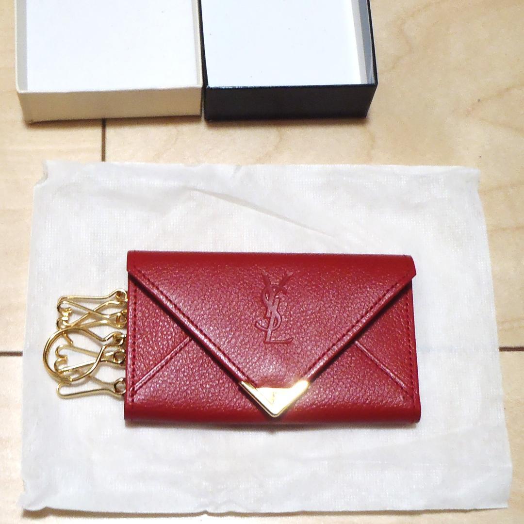 Yves Saint Laurent 赤 レザー キーケース