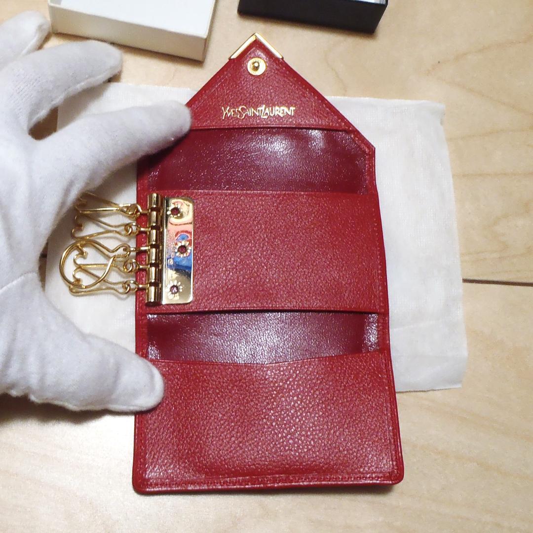 Yves Saint Laurent 赤 レザー キーケース