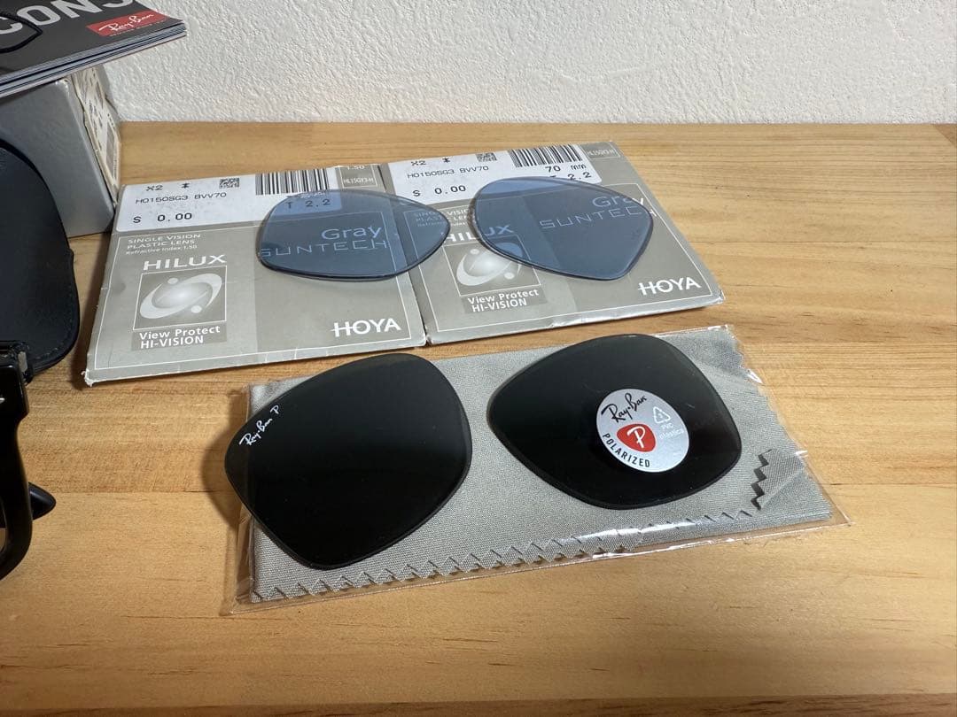 レイバンウェイファーラーRB2140F 調光偏光クリアブルーレンズ美品3種セット