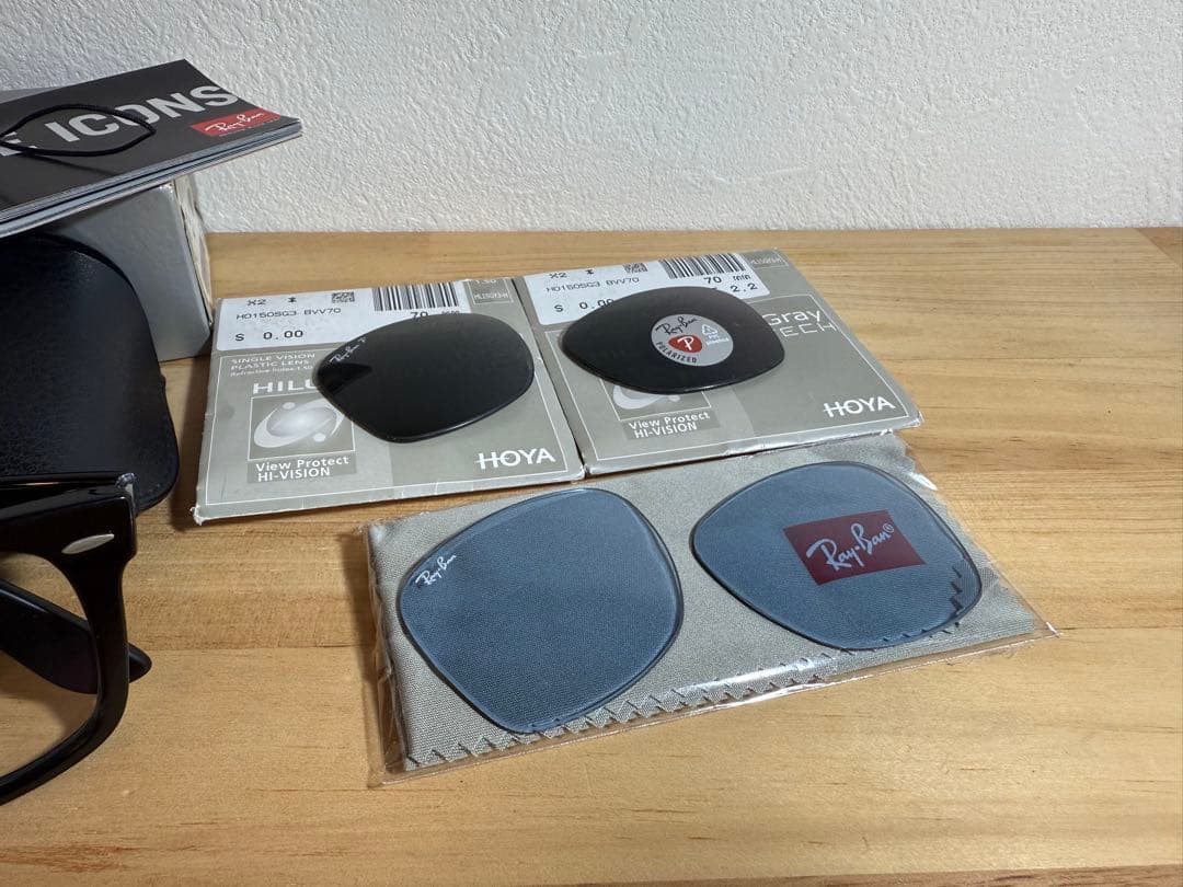 レイバンウェイファーラーRB2140F 調光偏光クリアブルーレンズ美品3種セット