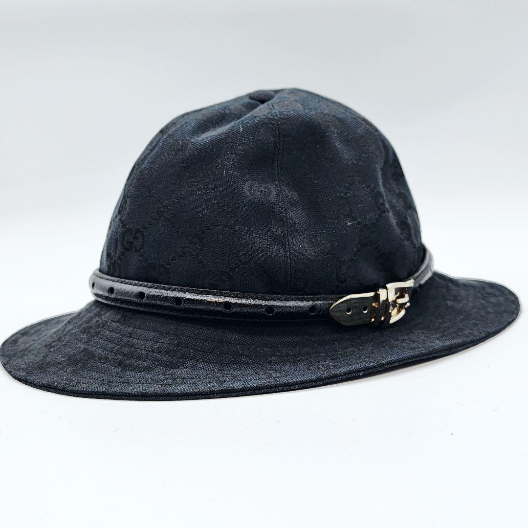 【 美品 】 グッチ　バケットハット　GGシマ　ゴールド金具　ベルト　総柄