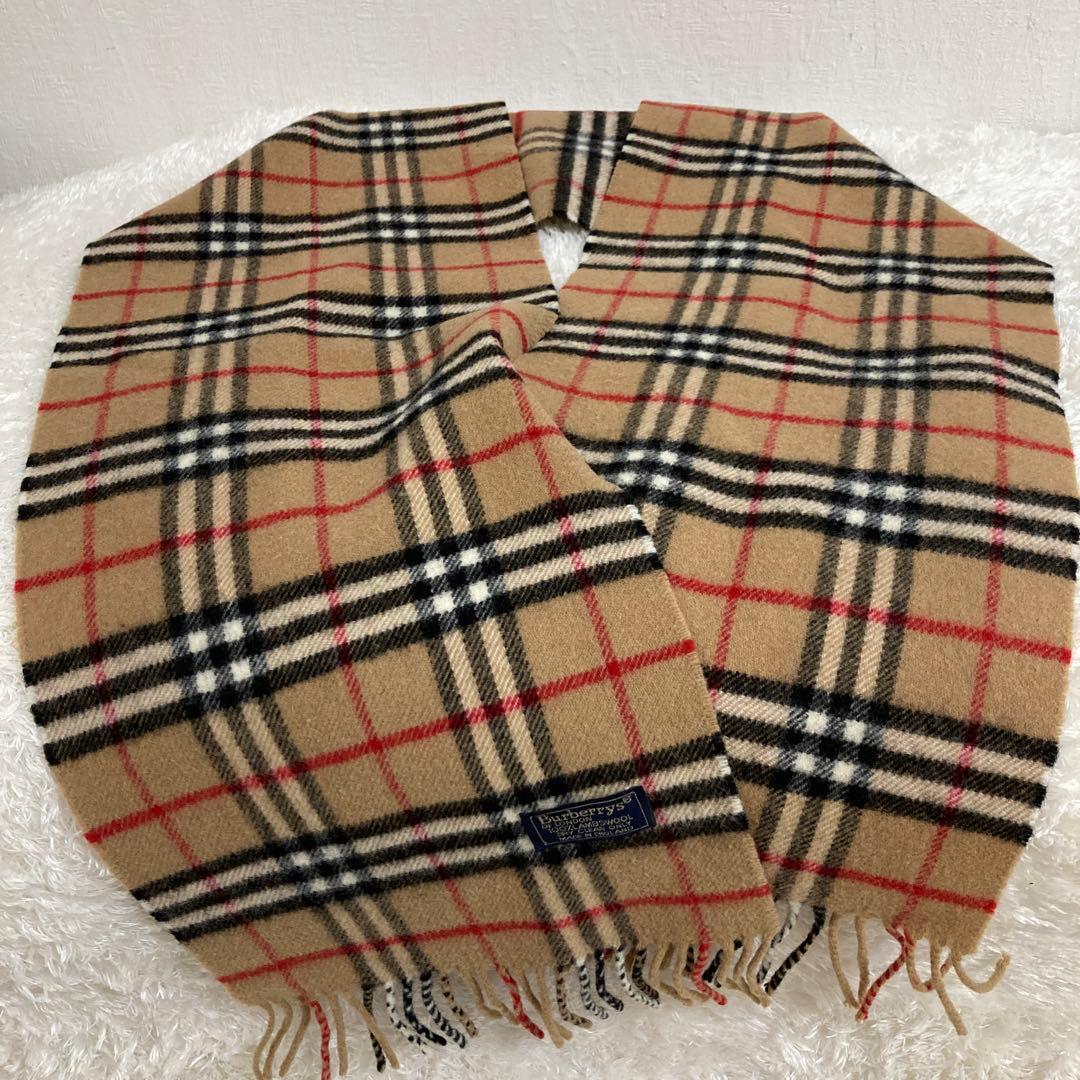 Burberrys 定番ノバチェック柄マフラー 100%ラムウール