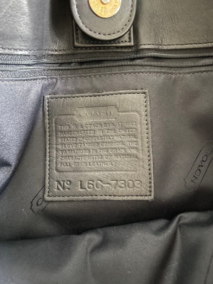 COACH オールドコーチ　トートバッグ　肩掛け　A4収納　黒　7303