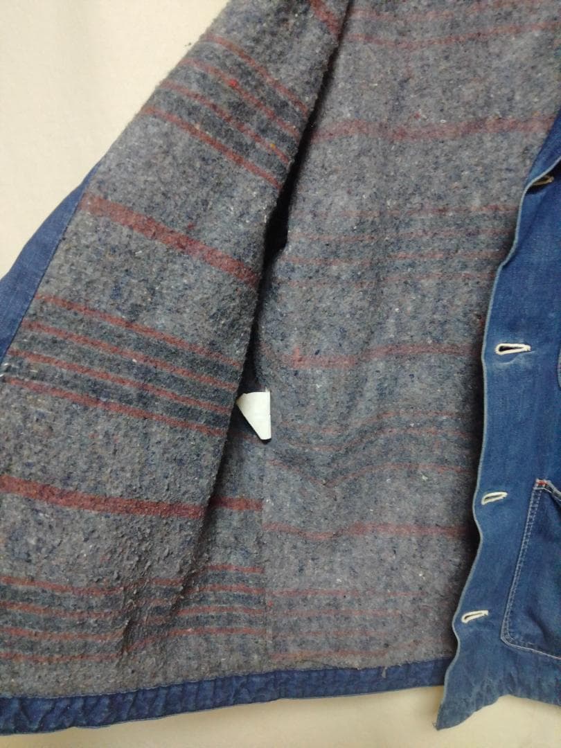 ビンテージ70年代ELYエリー裏地ブランケット付きデニムカバーオール青正規品40