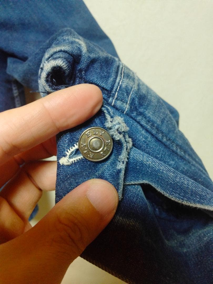 ビンテージ70年代ELYエリー裏地ブランケット付きデニムカバーオール青正規品40