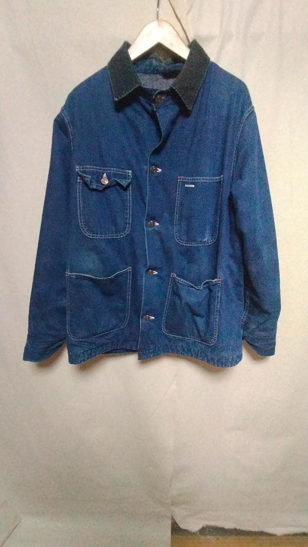 ビンテージ70年代ELYエリー裏地ブランケット付きデニムカバーオール青正規品40