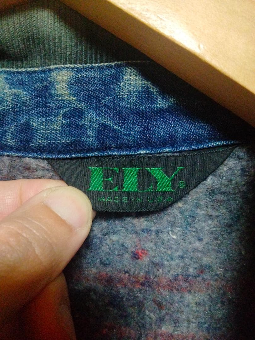 ビンテージ70年代ELYエリー裏地ブランケット付きデニムカバーオール青正規品40