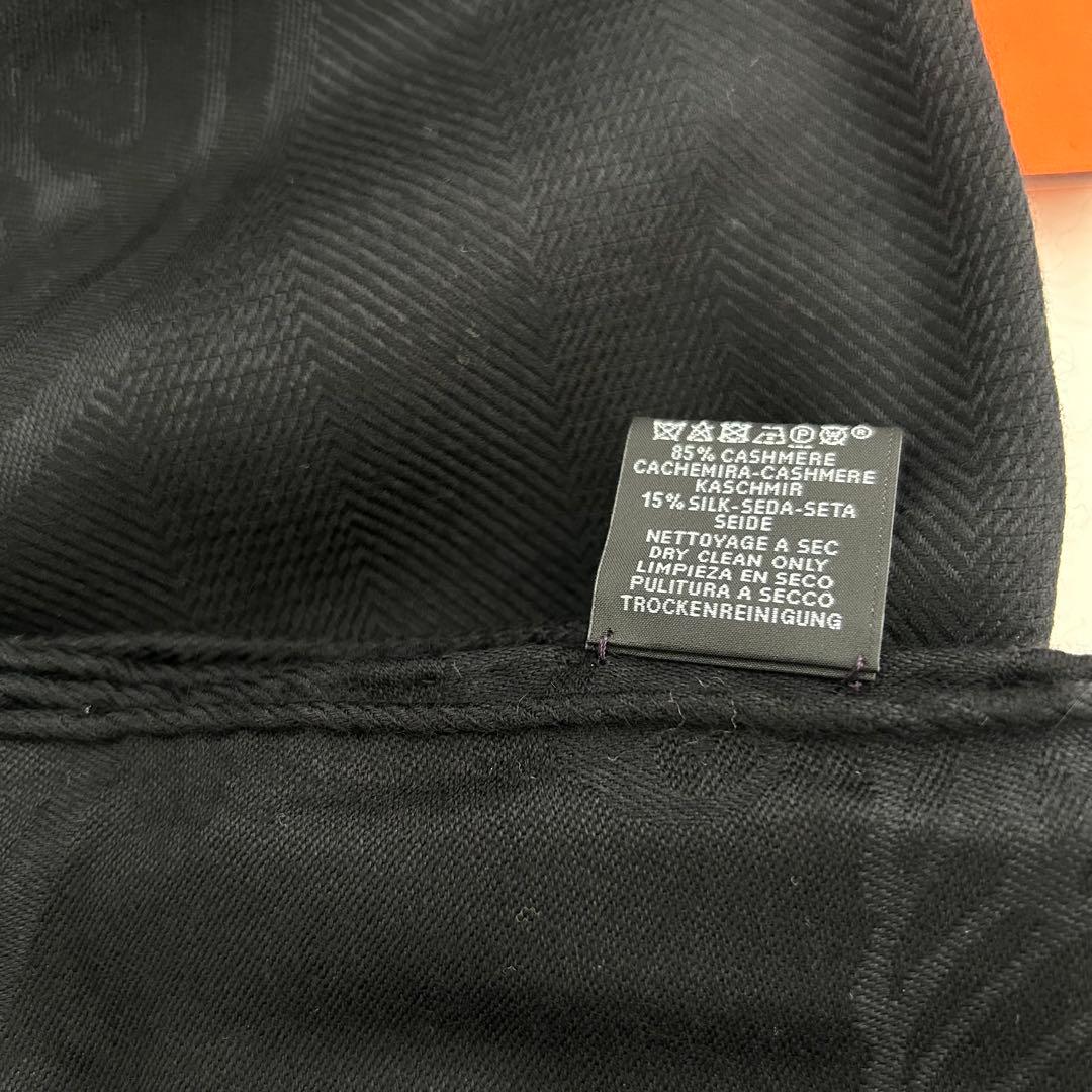 エルメス　カシミヤシルクストール ニューリブリス黒新品未使用