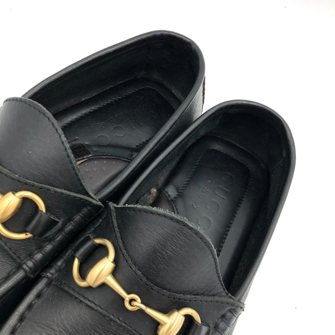 GUCCI グッチ ビットローファー 42 27cm 黒　レザー モカシン