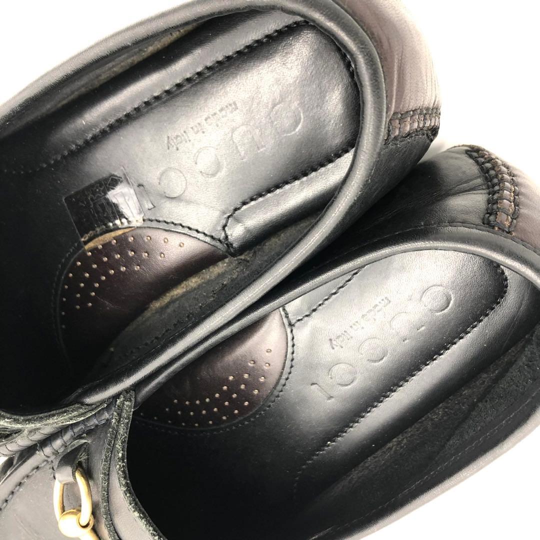 GUCCI グッチ ビットローファー 42 27cm 黒　レザー モカシン