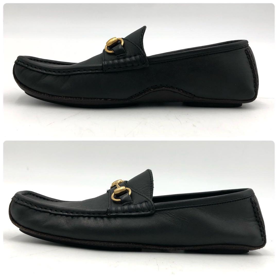 GUCCI グッチ ビットローファー 42 27cm 黒　レザー モカシン