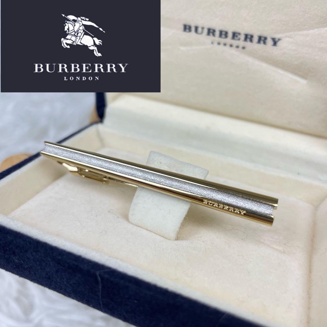 極美品✨BURBERRY✨バーバリーロンドン✨ネクタイピン✨金銀コンビカラー✨