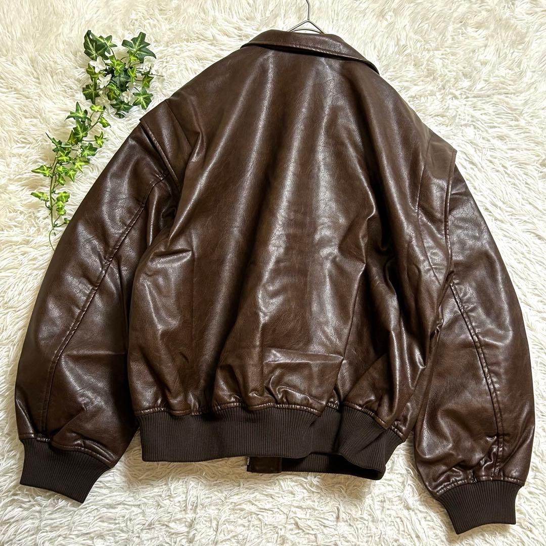 【新品未使用】Ungrid フェイクレザーブルゾン ブラウン F