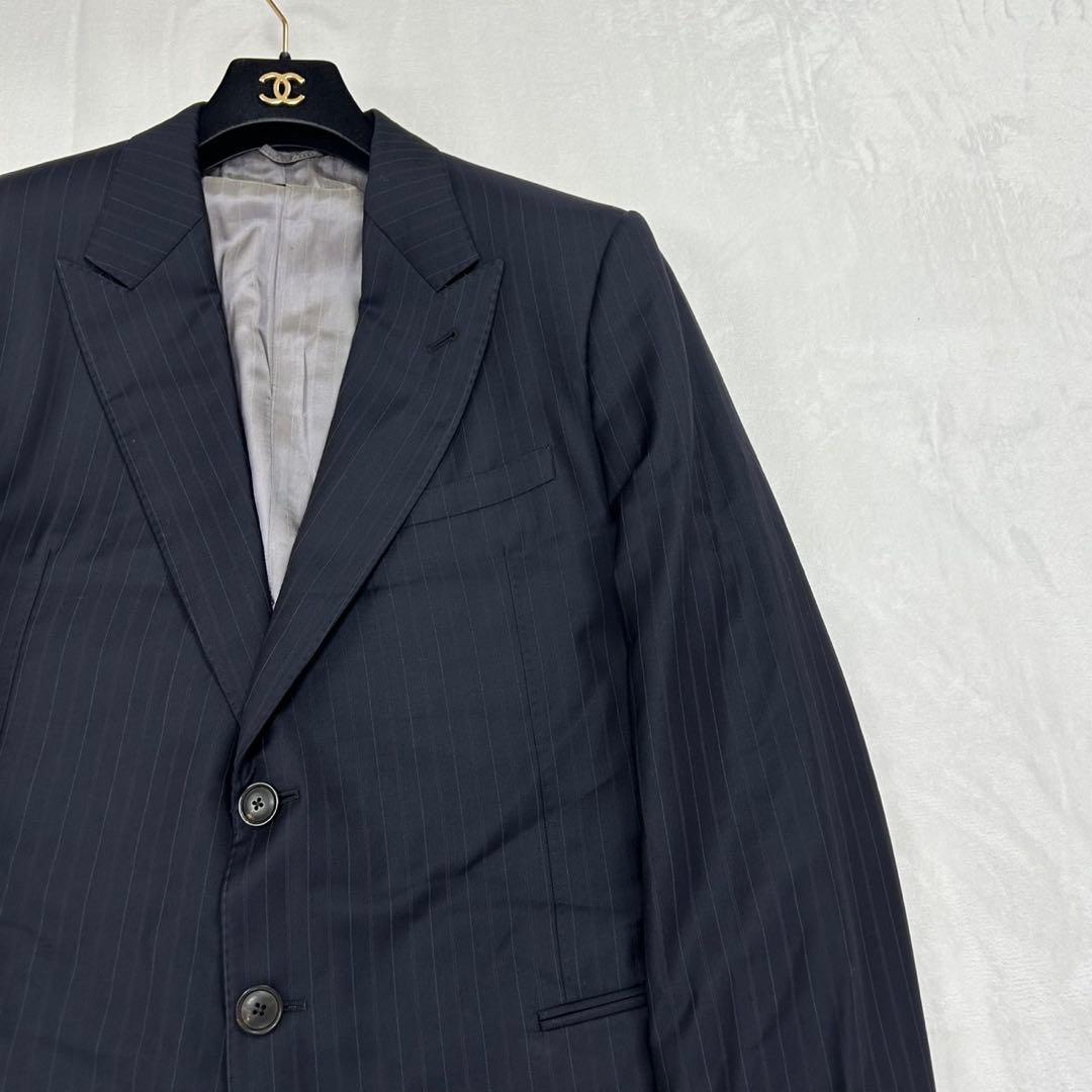 H69 3XL ジョルジオアルマーニ イタリア製 スーツ上下 ネイビー メンズ