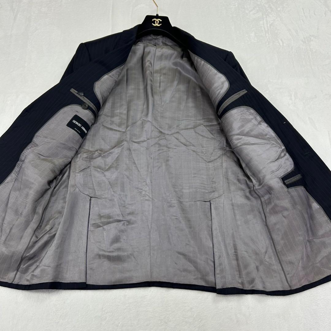 H69 3XL ジョルジオアルマーニ イタリア製 スーツ上下 ネイビー メンズ