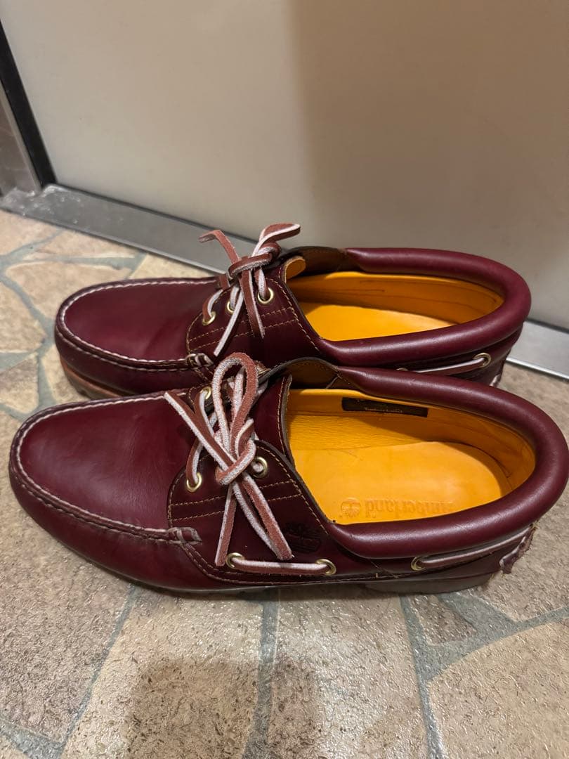 ティンバーランド　3eye モカシン　バーガンディ　 使用感なし 箱付き