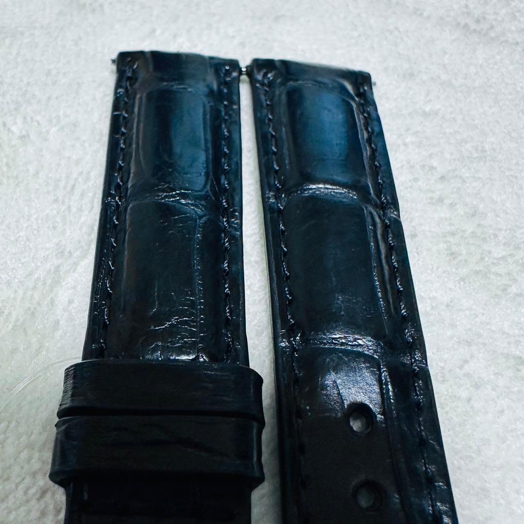 1005#18mm-16mmブラック★本物クロコダイル腕時計用ベルト★スイス製