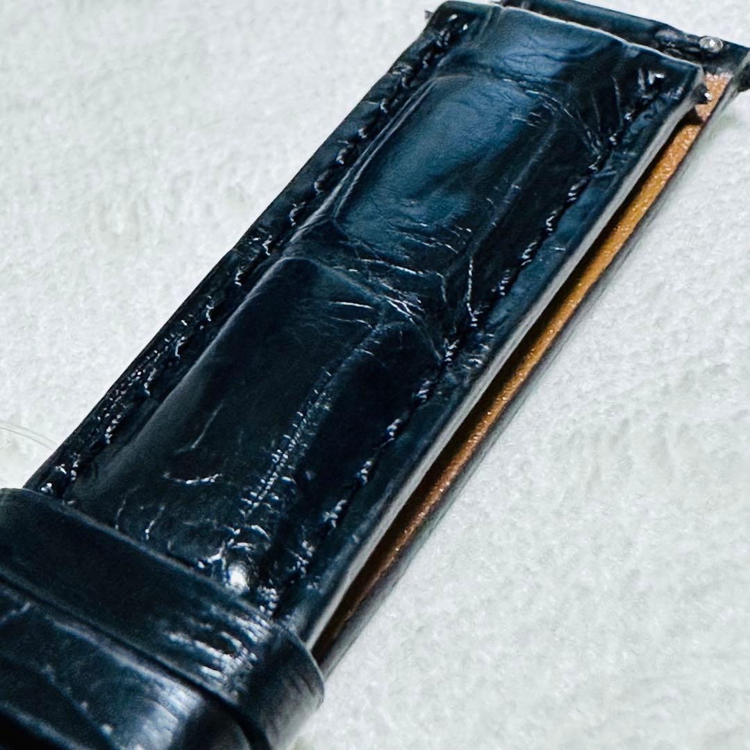 1005#18mm-16mmブラック★本物クロコダイル腕時計用ベルト★スイス製