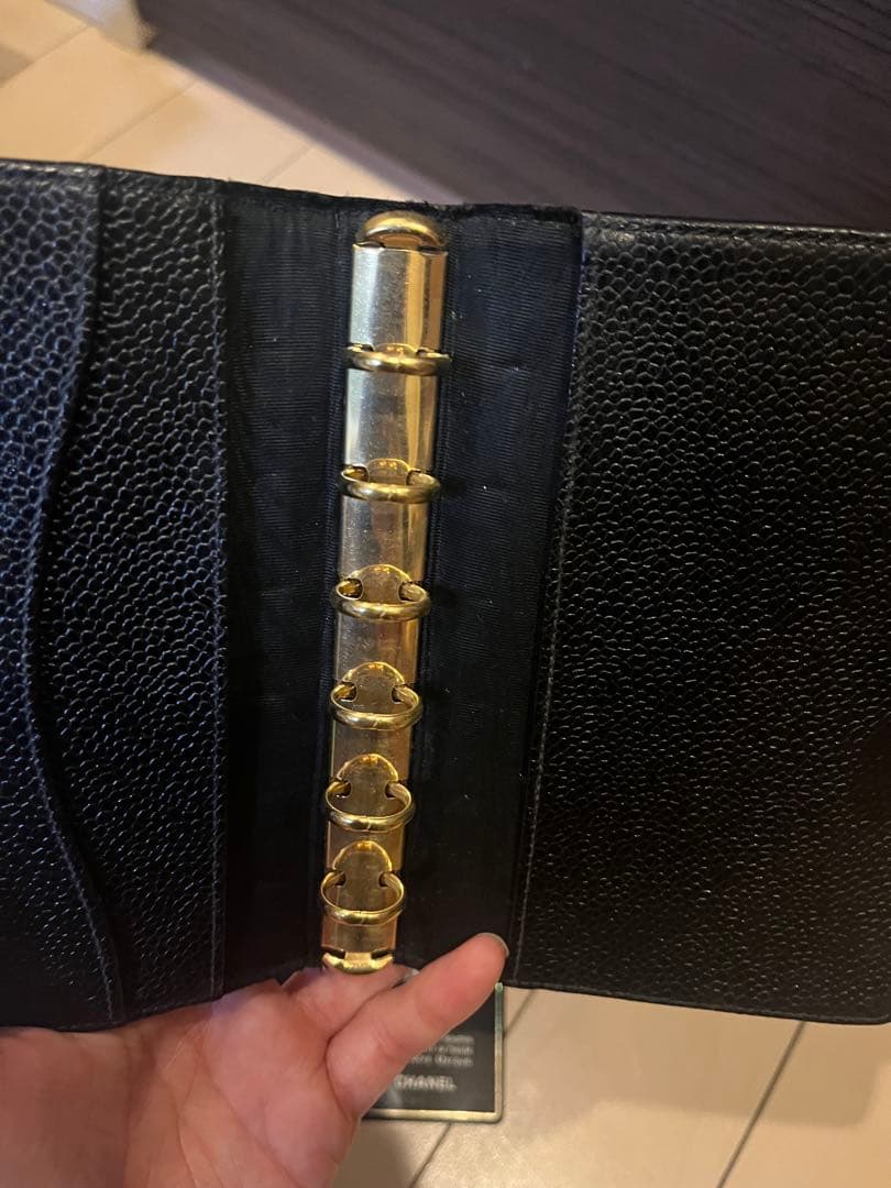 CHANEL 手帳カバー　アジェンダ　ミニ　キャビアスキン　ブラック