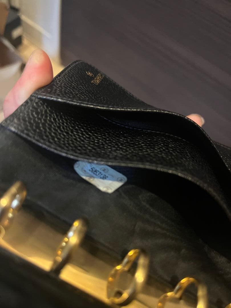 CHANEL 手帳カバー　アジェンダ　ミニ　キャビアスキン　ブラック