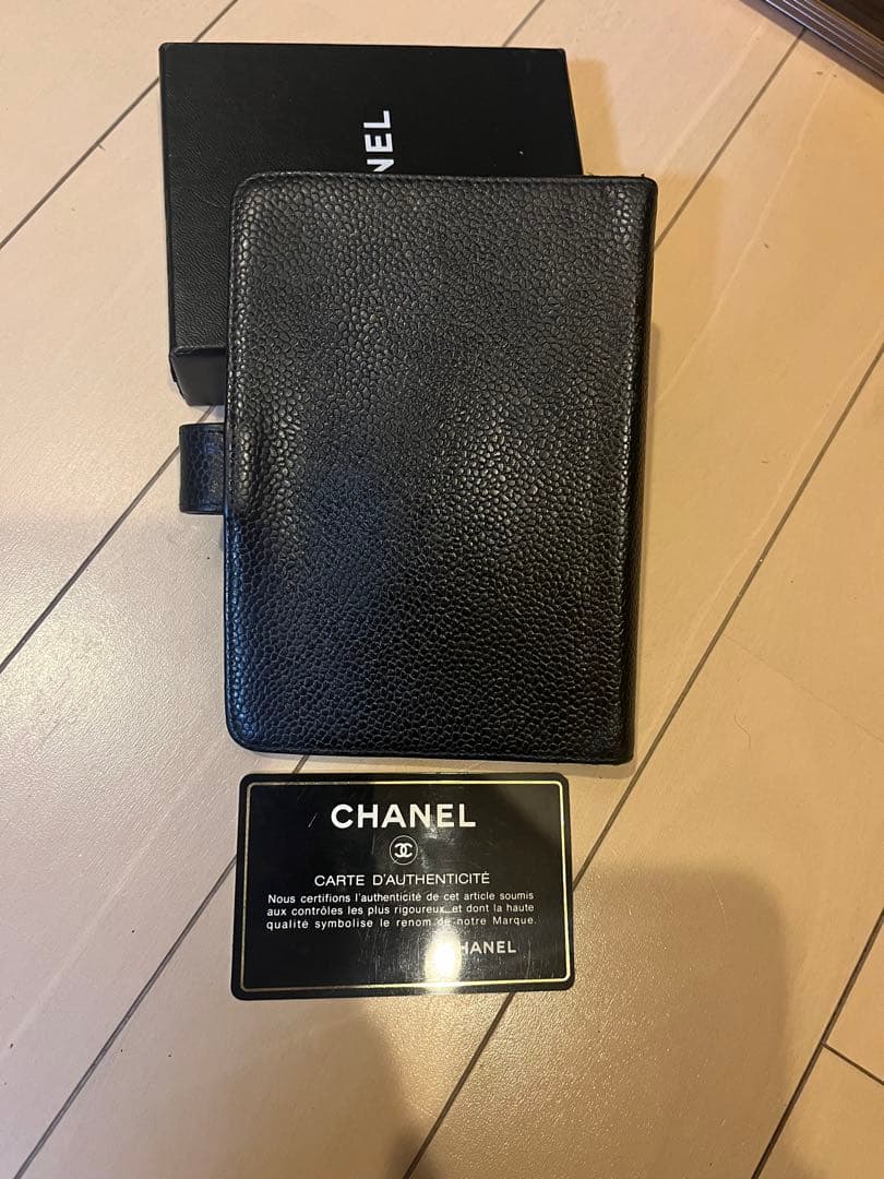 CHANEL 手帳カバー　アジェンダ　ミニ　キャビアスキン　ブラック