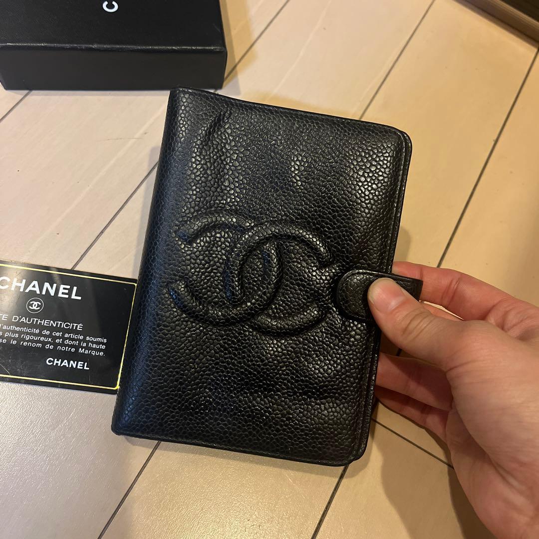 CHANEL 手帳カバー　アジェンダ　ミニ　キャビアスキン　ブラック