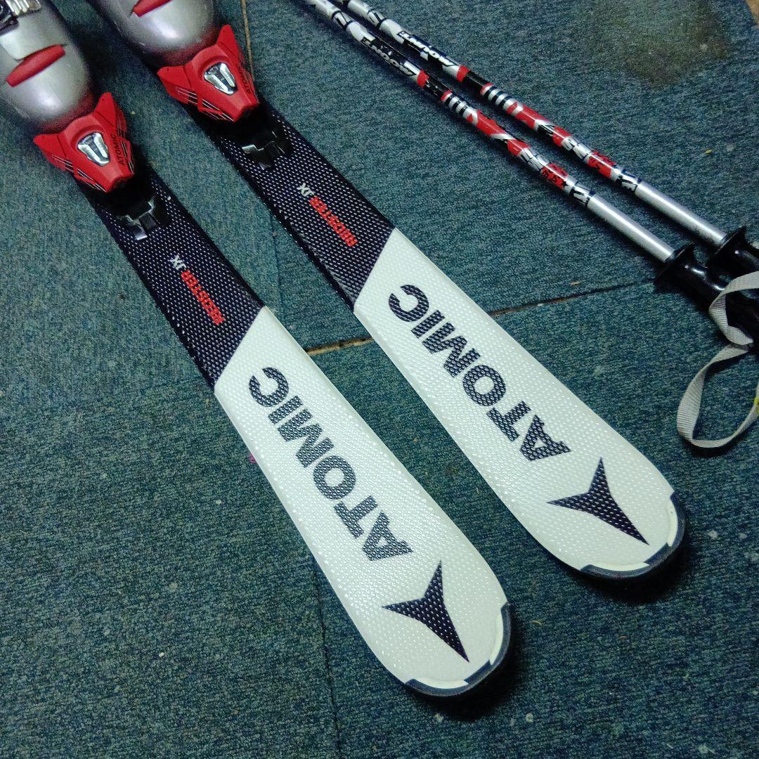 メンテナス済 130cm/ATOMIC スキー 板 靴/ストック付