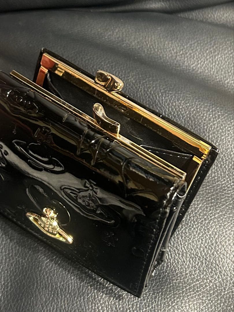Vivienne Westwood エンボス三つ折り財布 ブラック