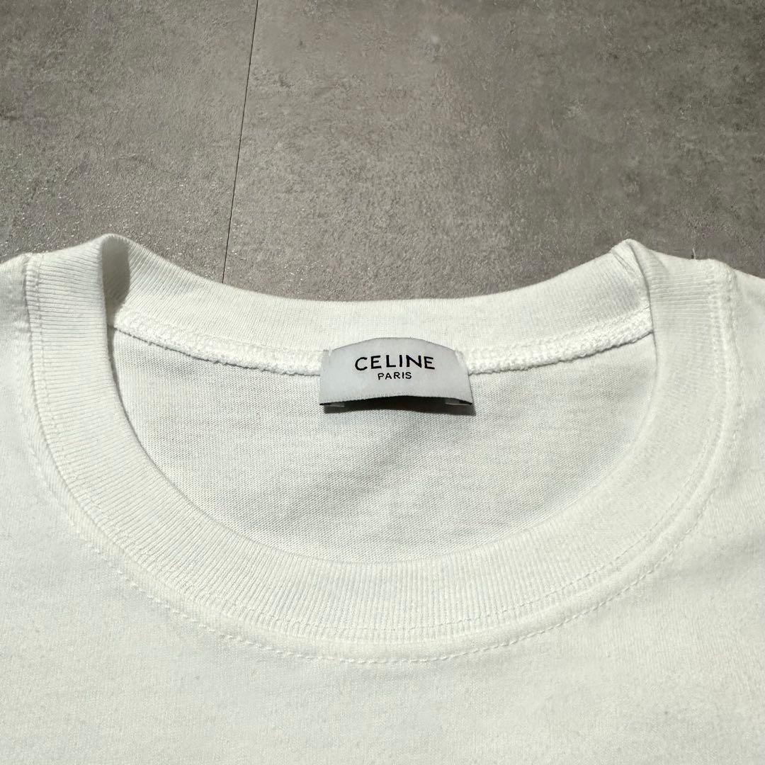 CELINE ホワイト ロゴTシャツ
