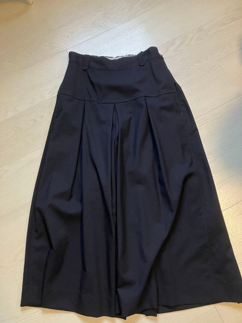 45R 梳毛ウールのロングキュロットスカート