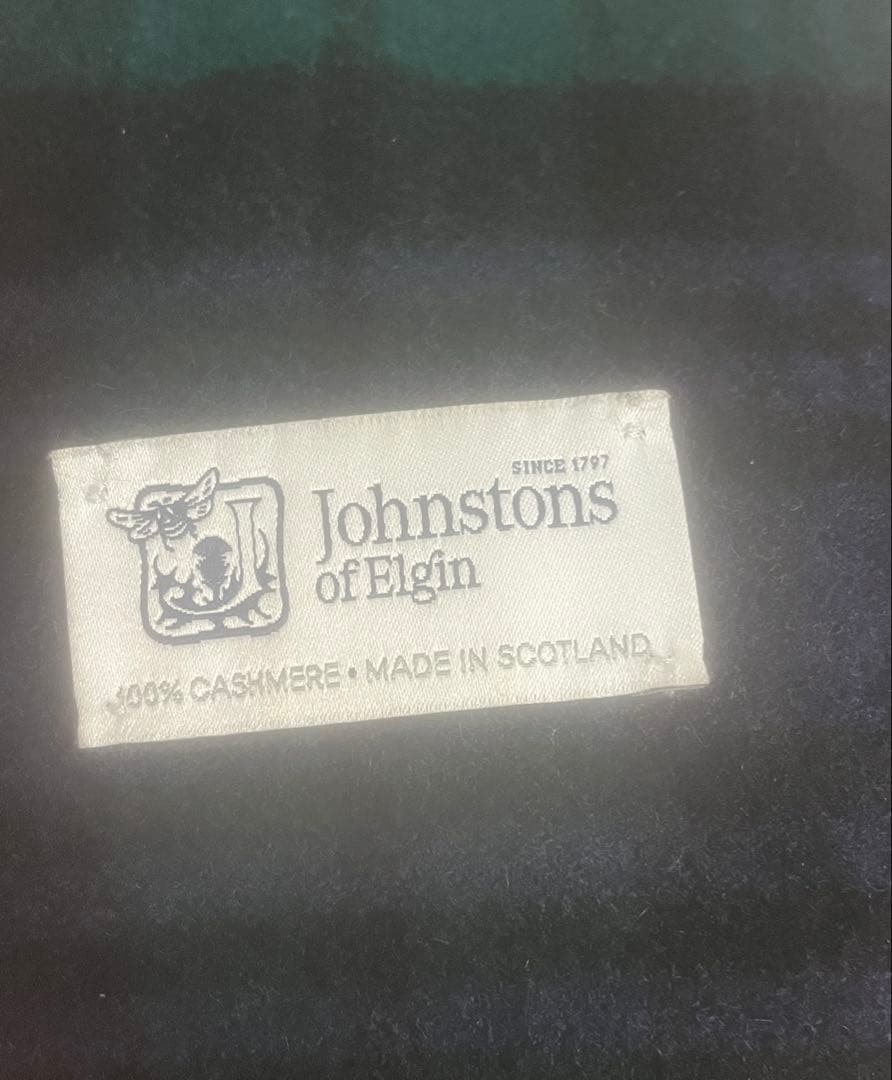 カシミヤ100 マフラー 170cm グリーン Black Watch