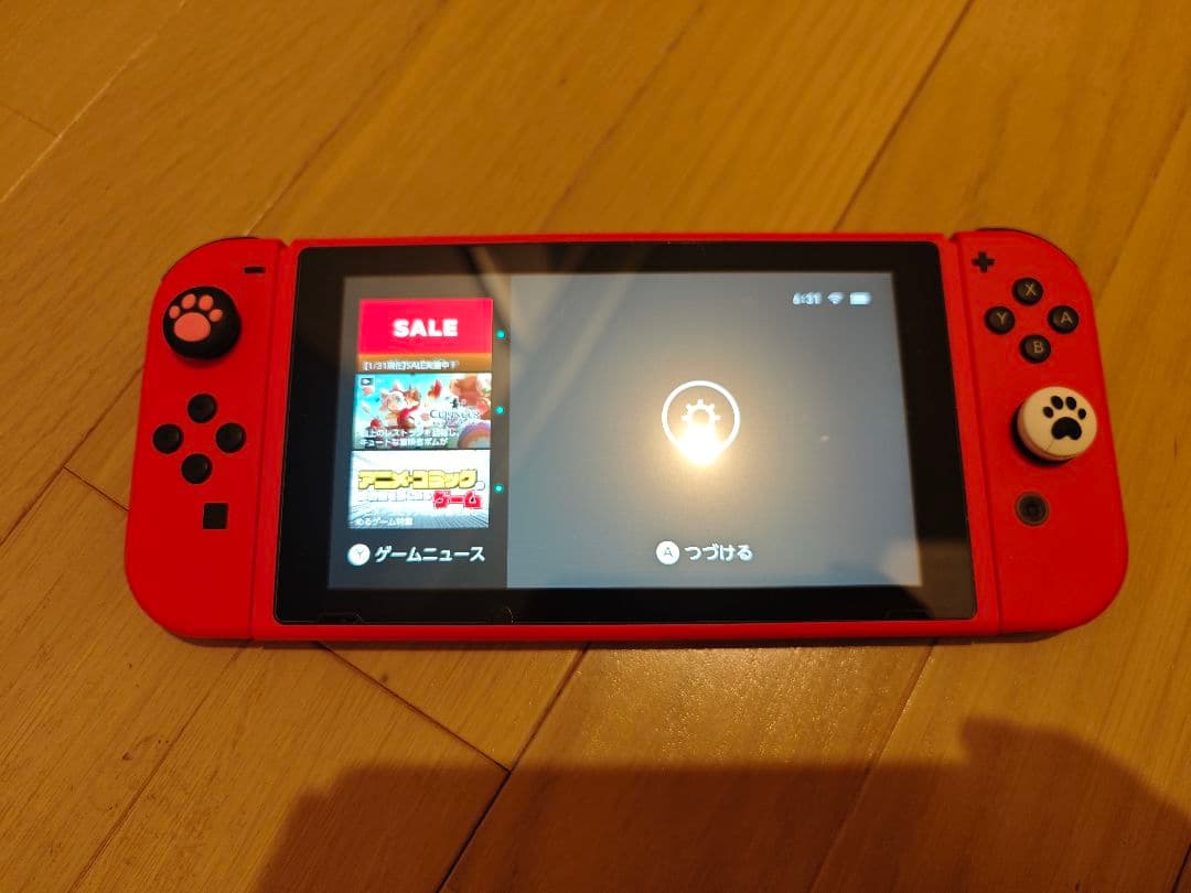 ニンテンドースイッチ マリオレッド 液晶バッテリー強化型