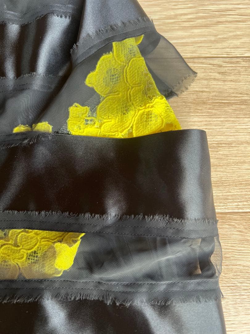sacai 】サカイ スカート 異素材ミックス 黄色 黒 クリスマスに