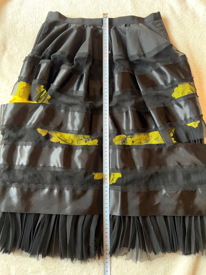 sacai 】サカイ スカート 異素材ミックス 黄色 黒 クリスマスに